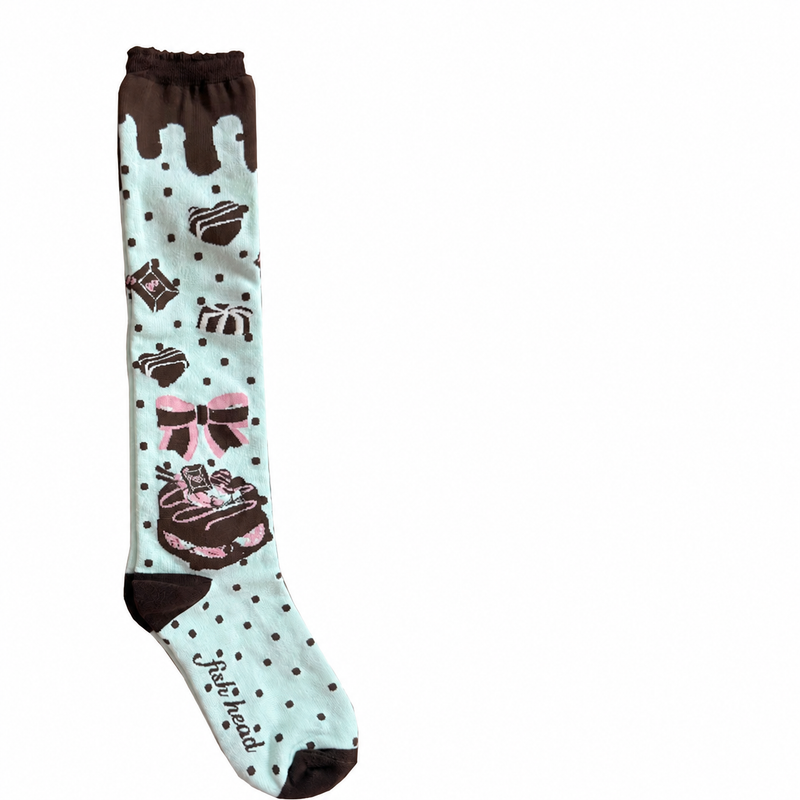 Qiaoqiao Cake socks — Mint calf-length