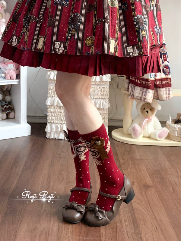 RojiRoji - Regal Emblem - Socks with dotted fields and crest badges - original supplier photograph
