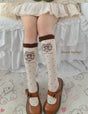 Taille unique / Chaussettes mi-mollet marron / environ 44 cm