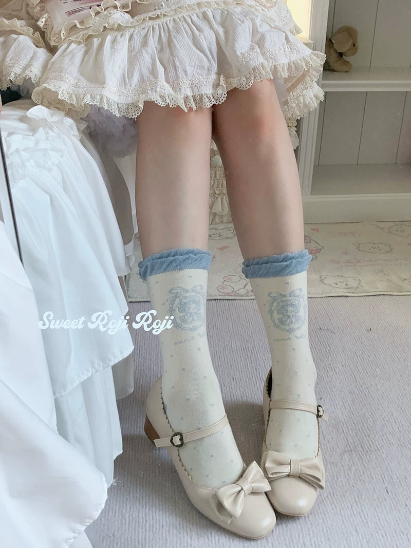 Sea-salt blue mid-short socks, approx. 32 cm / One Size - original supplier photograph