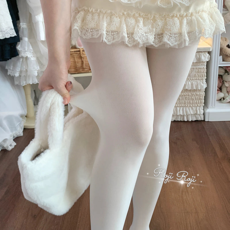 80D milky white tights, opaque / One Size - original supplier photograph