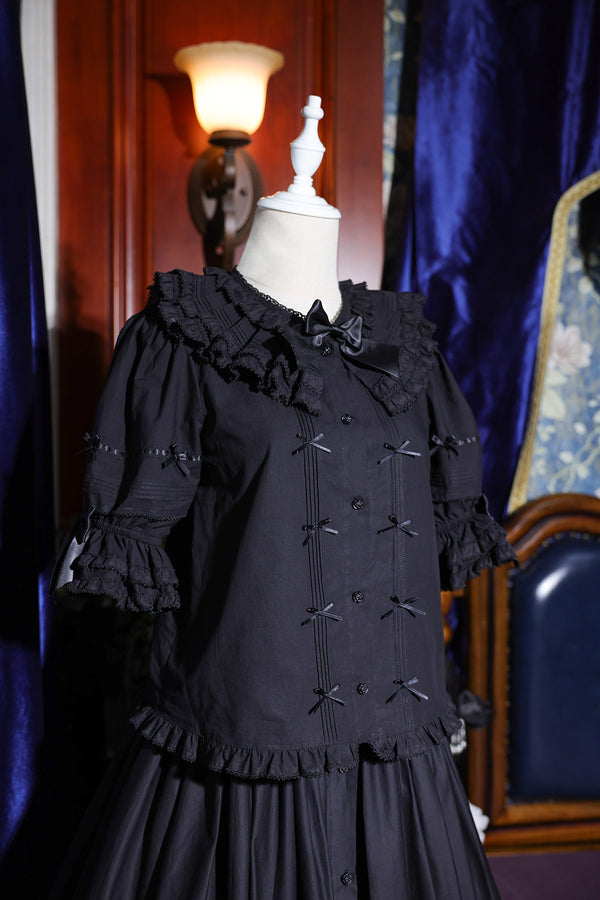 sosoamor - Eastern Doll - Cotton Detachable-Sleeve Blouse — option photo