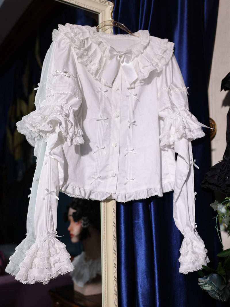 sosoamor - Eastern Doll - Cotton Detachable-Sleeve Blouse — option photo