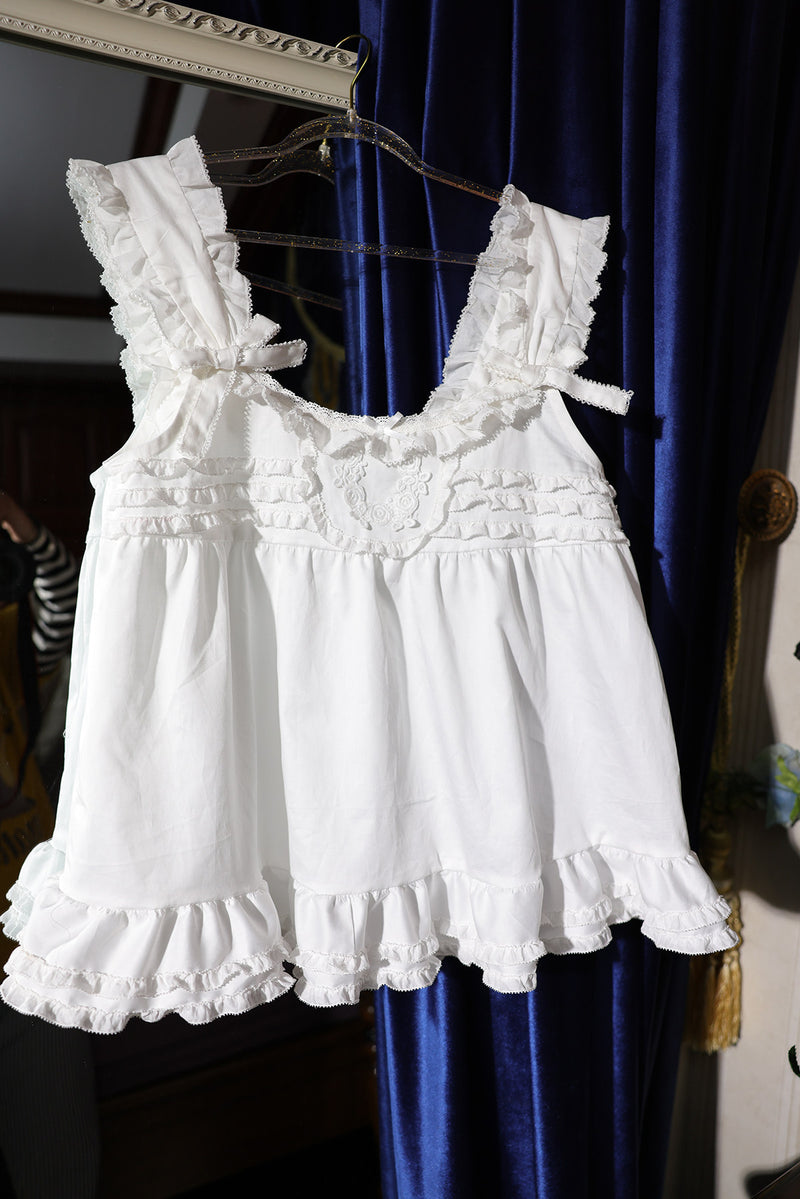 sosoamor - Eastern Doll - Cotton Detachable-Sleeve Blouse — option photo
