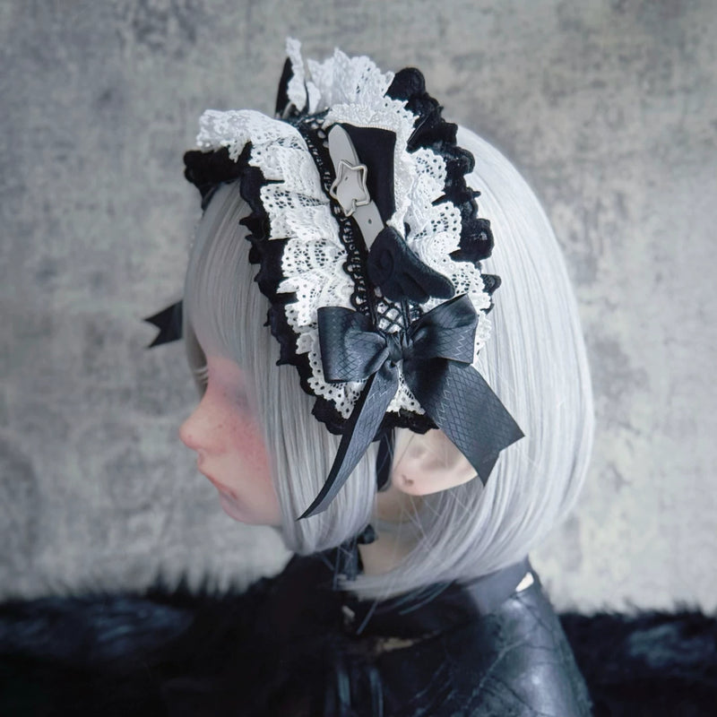 Angel Wing Cat Ear Lace Ribbon Headband by Strange Sugar - product view 3