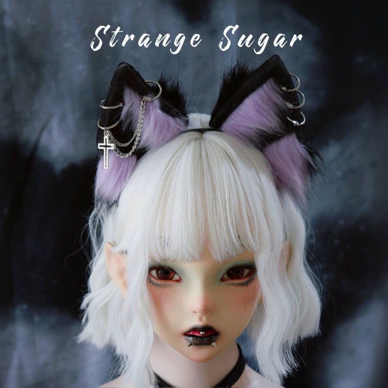 Black and Purple Wolf Ear Headband by Strange Sugar - product view 6