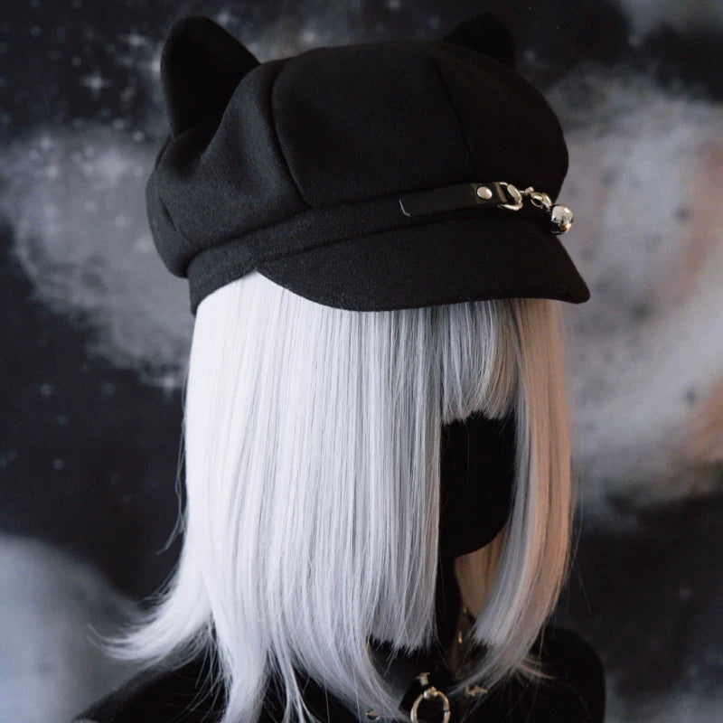 Black Buckle and Bell Beret by Strange Sugar - product view 3