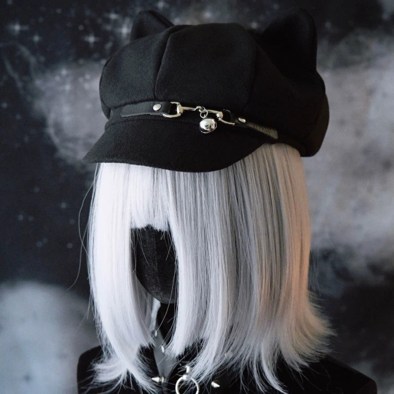 Black Buckle and Bell Beret by Strange Sugar - product view 4