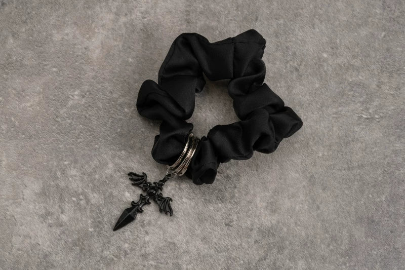 Black Cross Charm Scrunchie by Strange Sugar - product view 5