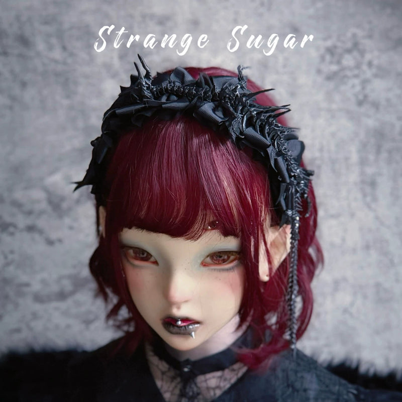 Black Dragon Skeleton Bow Headband by Strange Sugar - product view 6