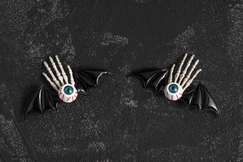Black Eyeball Skeleton Hand Hair Clip Pair by Strange Sugar - product view 5