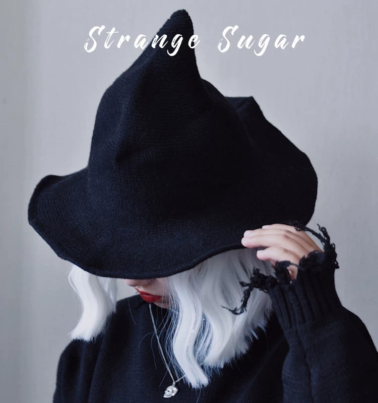 Black Knit Witch Hat by Strange Sugar - product view 6