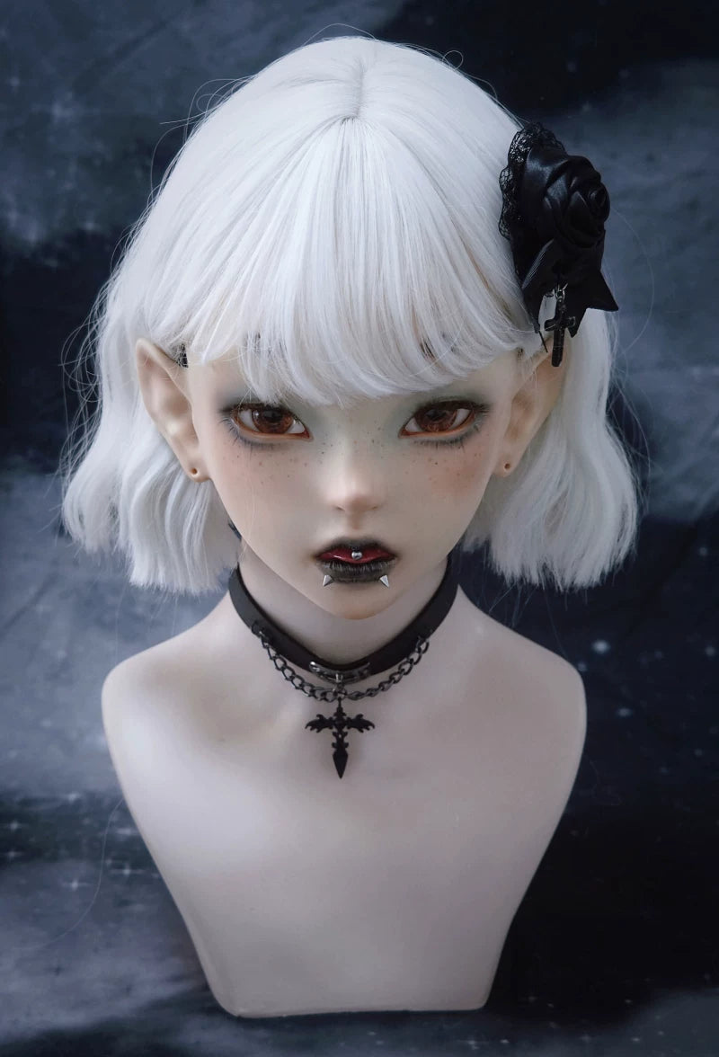 Black Rose Satin Lace Cross Hair Clip by Strange Sugar - product view 3