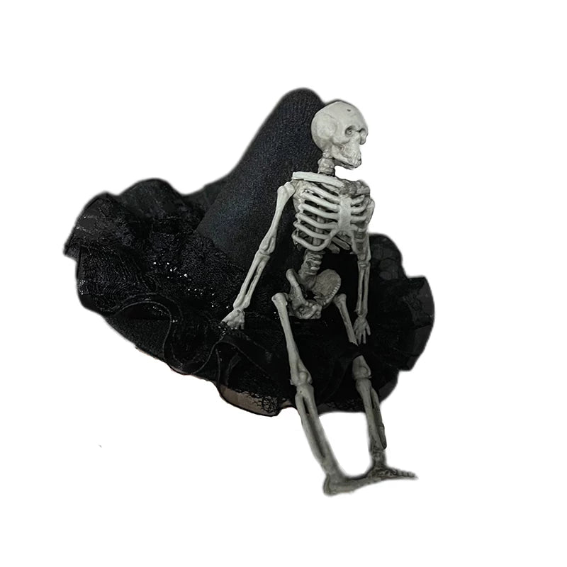 Black Skull Witch Hat Hair Clip by Strange Sugar - product view 5