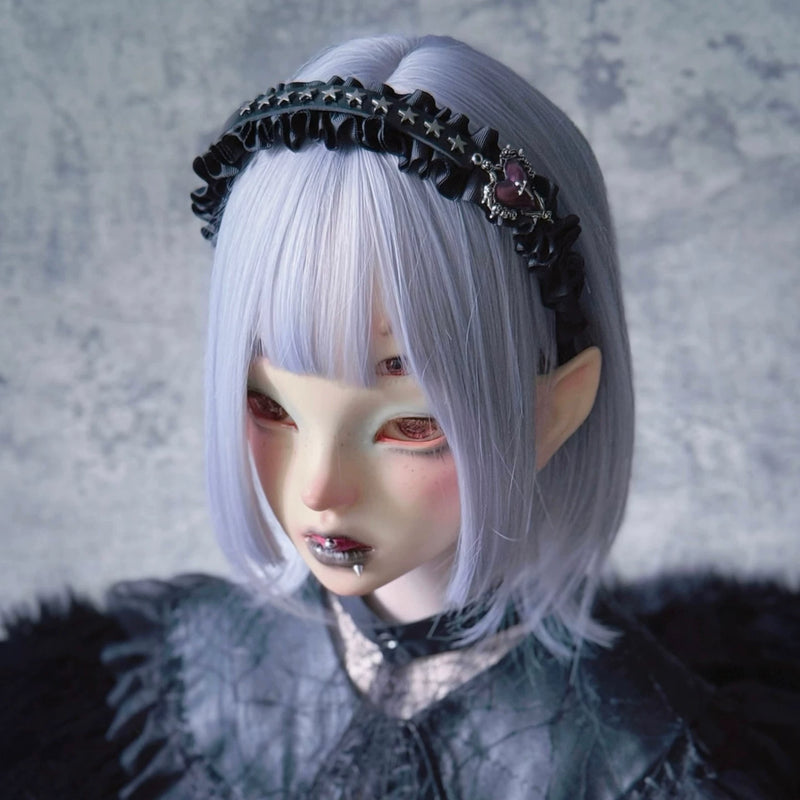 Black Star Buckle Cross Heart Pleated Headband by Strange Sugar - product view 6