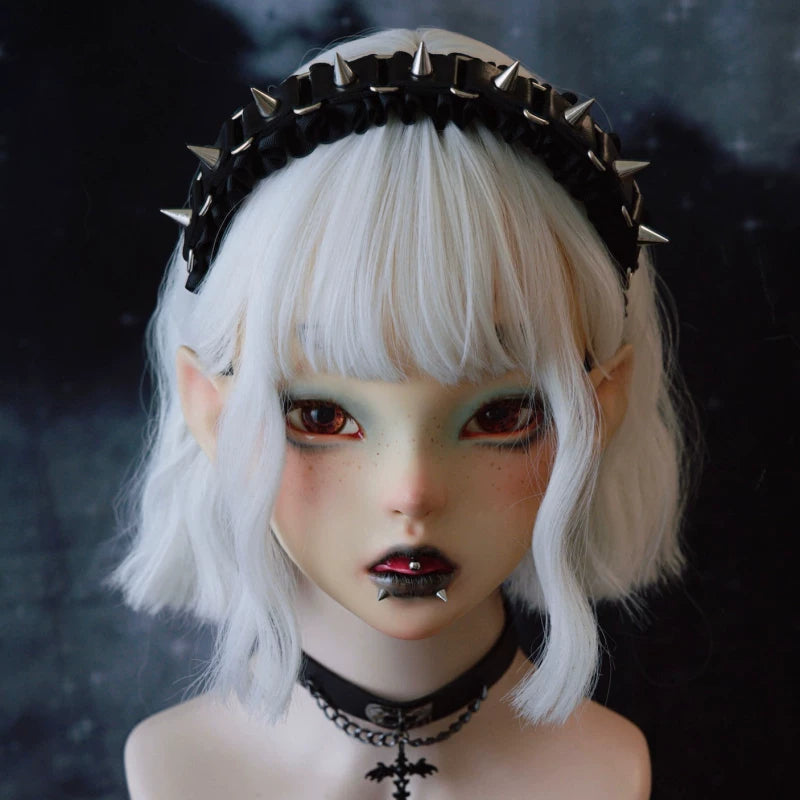 Black Studded Buckle Pleated Headband by Strange Sugar - product view 3