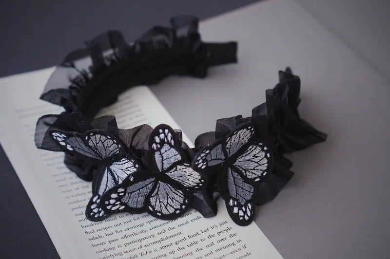 Butterfly and Rose Gothic Headbands by Strange Sugar - product view 3