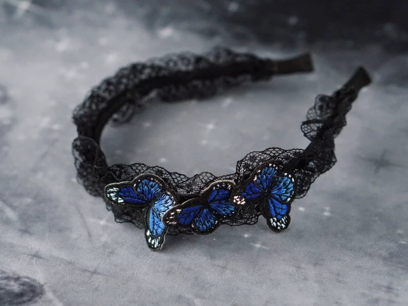 Butterfly and Rose Gothic Headbands by Strange Sugar - product view 9