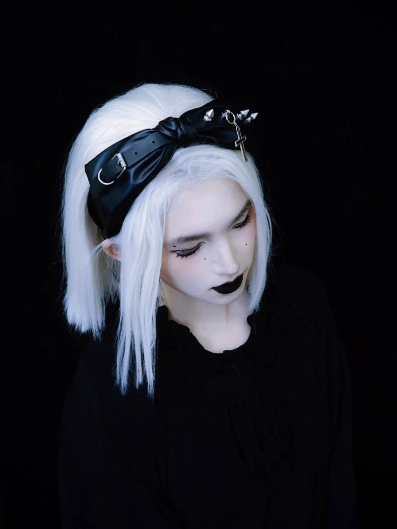 Faux Leather Bow and Pleated Headbands by Strange Sugar - product view 3