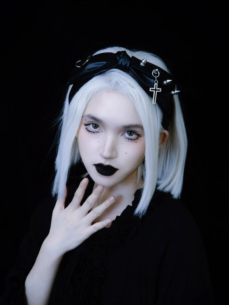 Faux Leather Bow and Pleated Headbands by Strange Sugar - product view 4