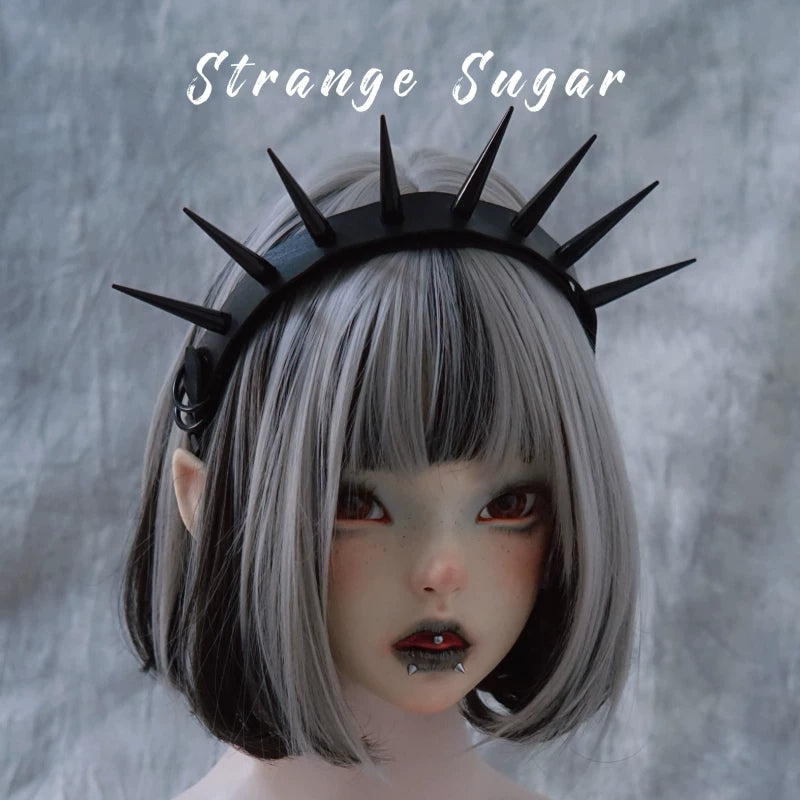 Faux Leather Statement Stud Punk Headband by Strange Sugar - product view 6
