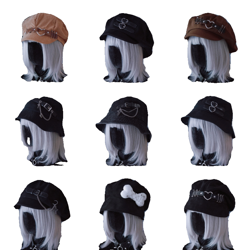 Gothic Berets Knit Hats and Bucket Hats by Strange Sugar - product view 5