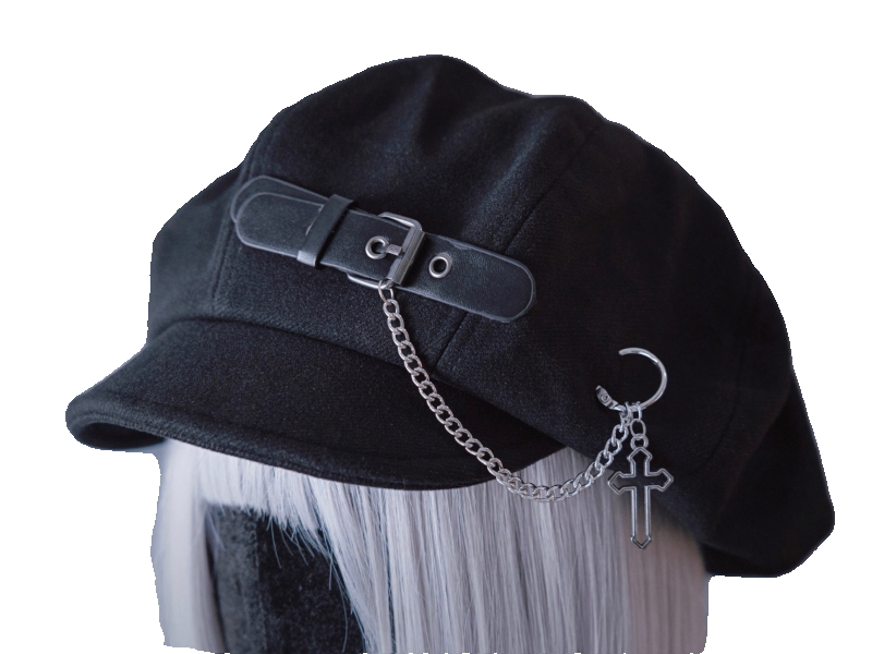 Gothic Buckle Chain Beret and Hat Collection by Strange Sugar - product view 5