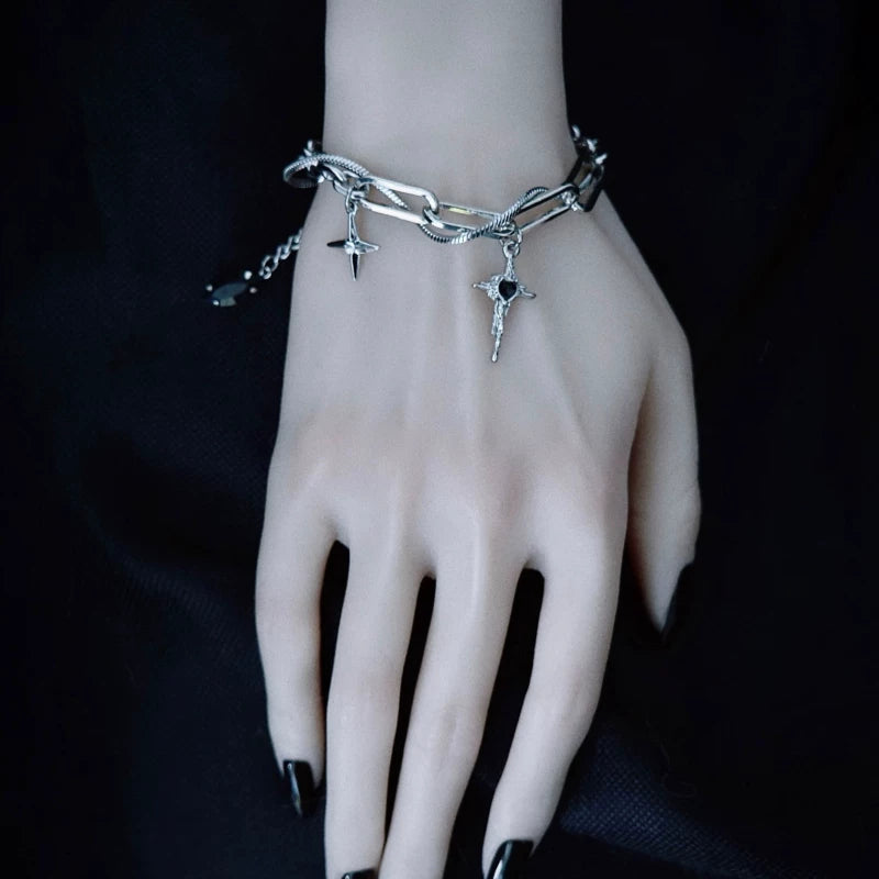 Gothic Cross Chain Bracelets and Cuffs by Strange Sugar - product view 3