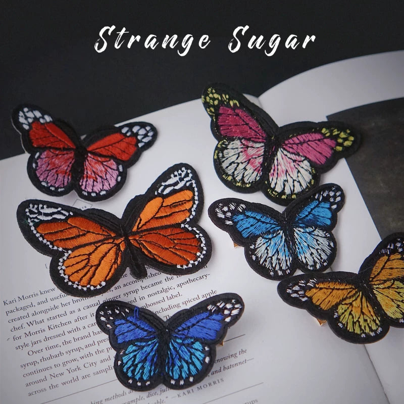 Gothic Embroidered Butterfly Hair Clips by Strange Sugar - product view 3