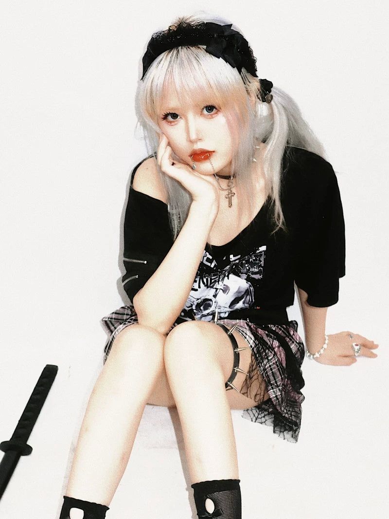 Gothic Lace Bow Headband by Strange Sugar - product view 3