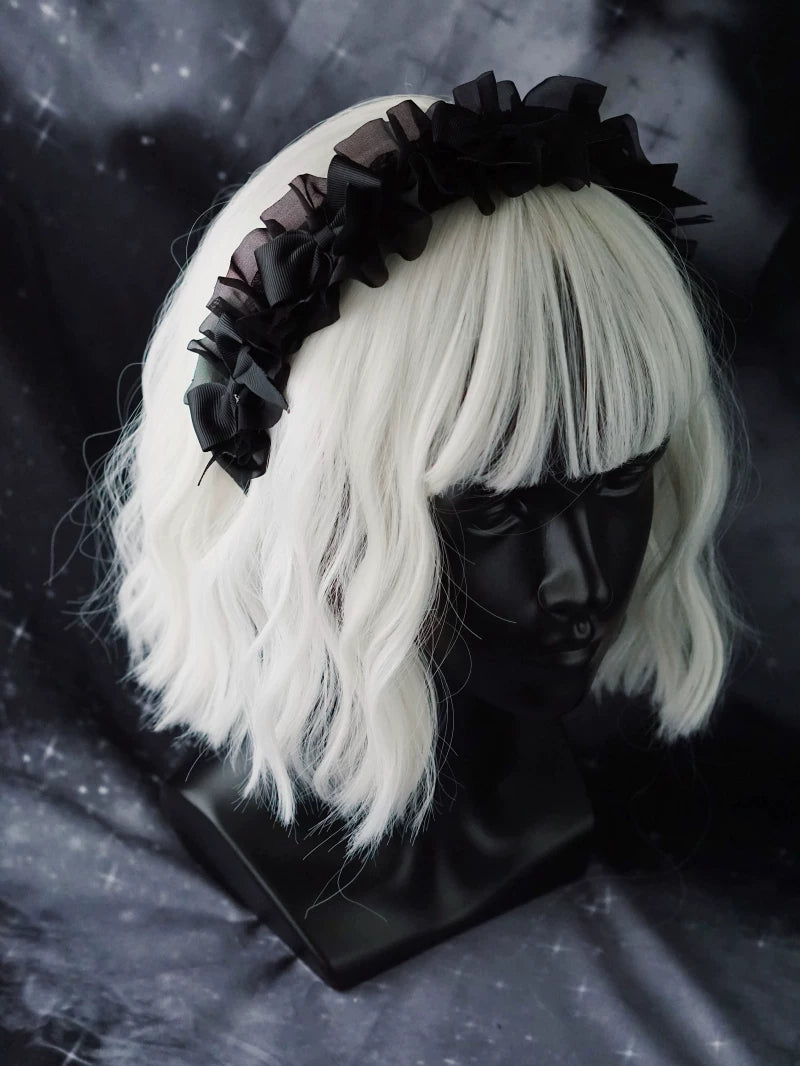 Gothic Lace Bow Headband by Strange Sugar - product view 7