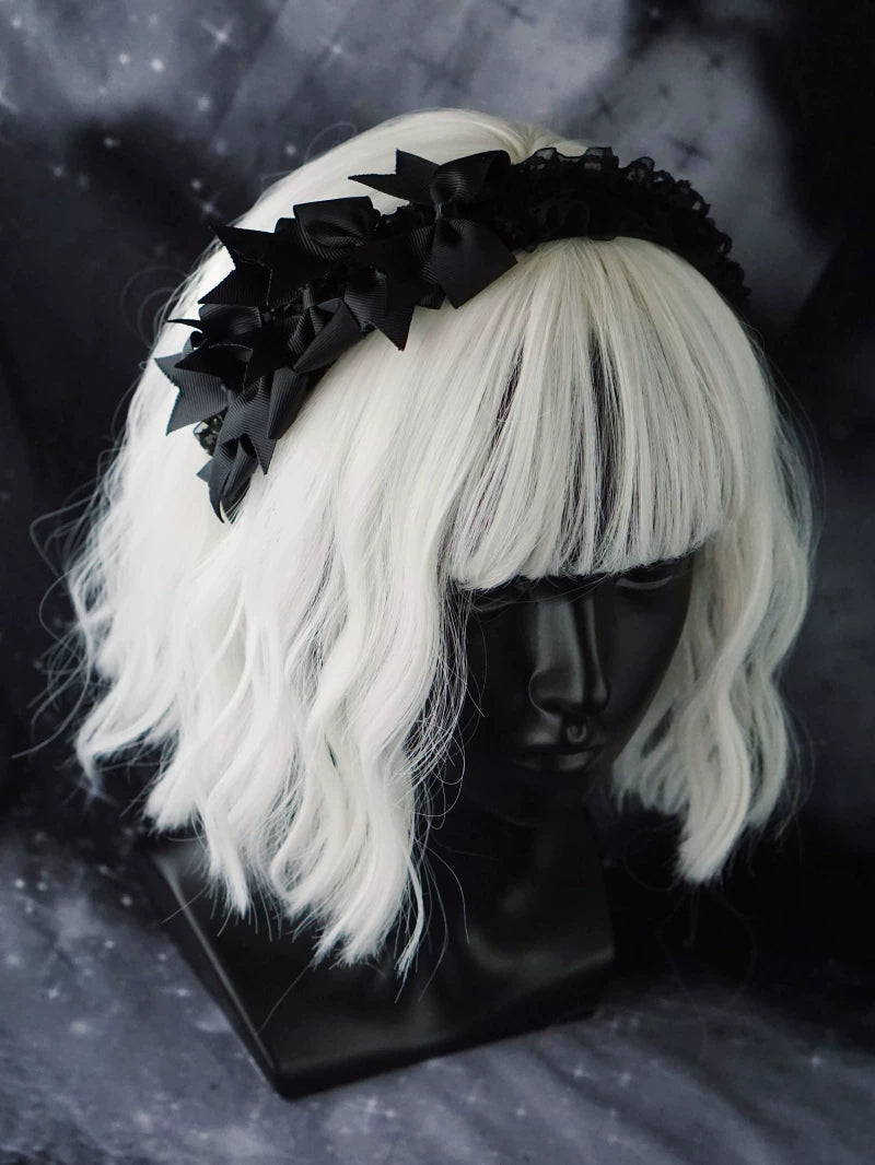 Gothic Lace Bow Headband by Strange Sugar - product view 8