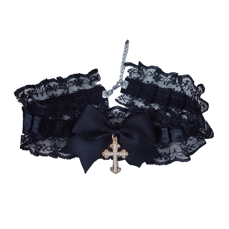 Gothic Lace Cross Choker by Strange Sugar - product view 5