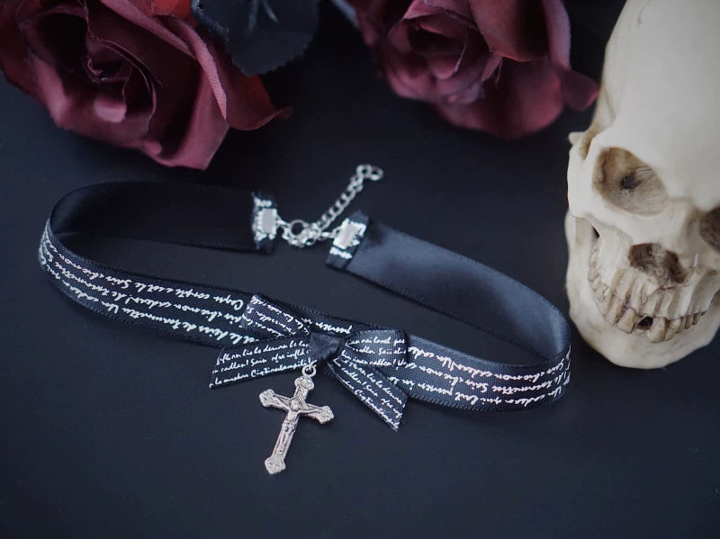 Gothic Lace Cross Choker by Strange Sugar - product view 6