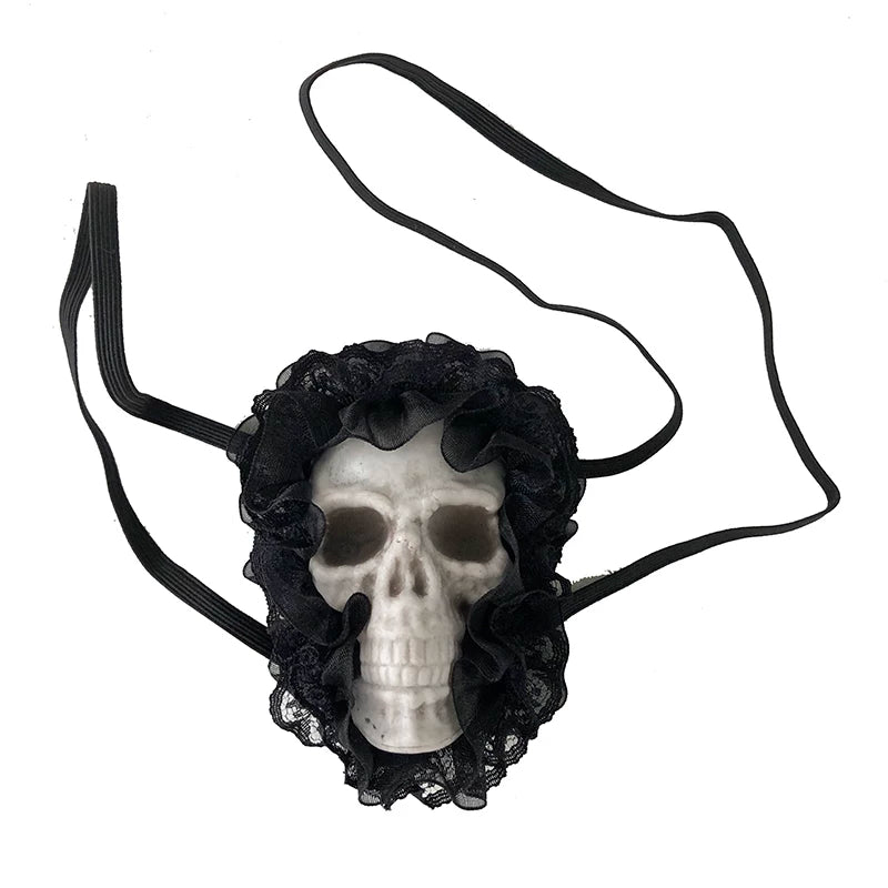 Gothic Skull and White Lace Eye Patches by Strange Sugar - product view 4