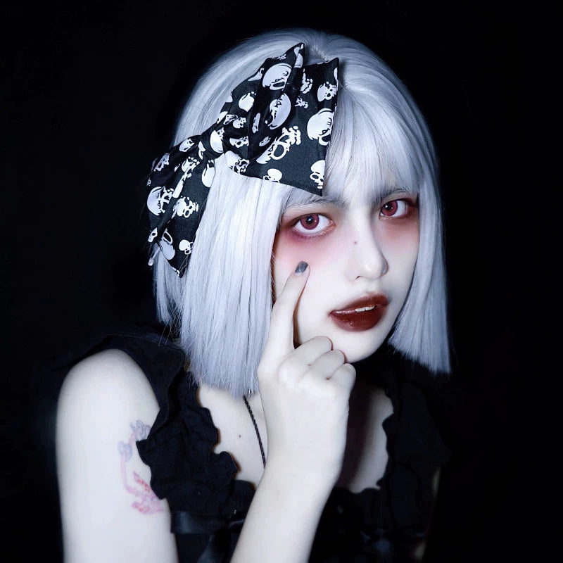 Gothic Skull Bow Hair Clips and Headbands by Strange Sugar - product view 3