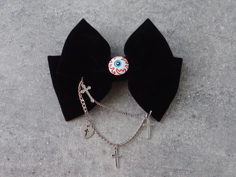 Gothic Skull Bow Hair Clips and Headbands by Strange Sugar - product view 7
