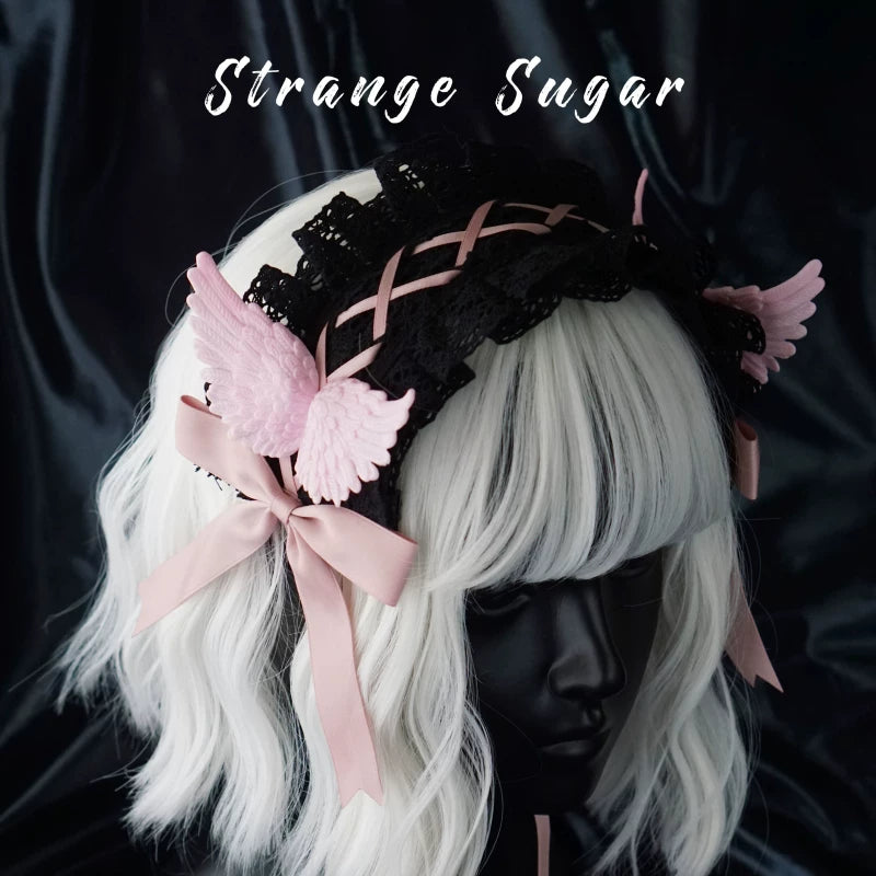 Gothic Winged Lace Headdress Collection by Strange Sugar - product view 7