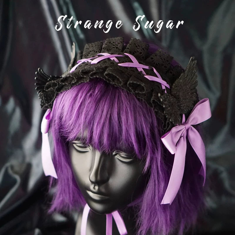 Gothic Winged Lace Headdress Collection by Strange Sugar - product view 10