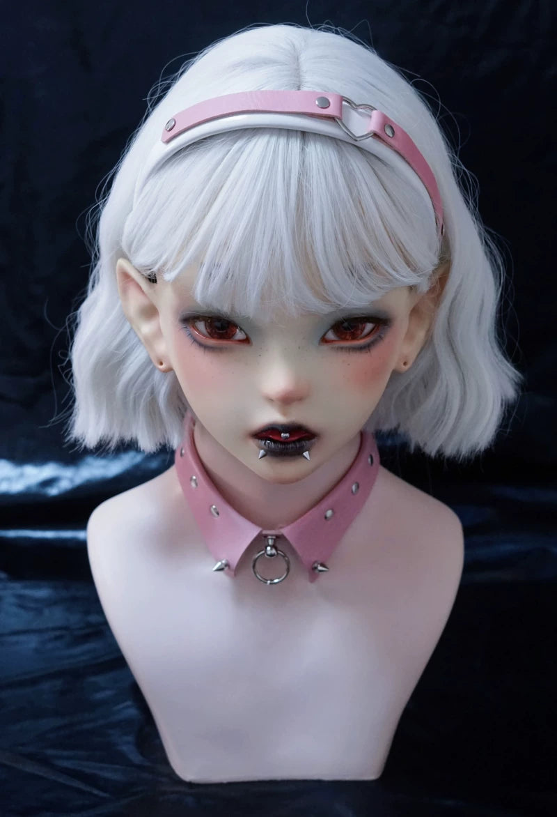 Pink Faux Leather Heart Buckle Headband by Strange Sugar - product view 3