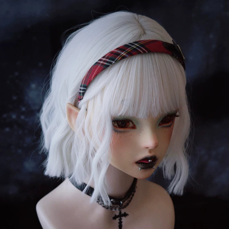 Red and Green Tartan Heart Buckle Headband by Strange Sugar - product view 3