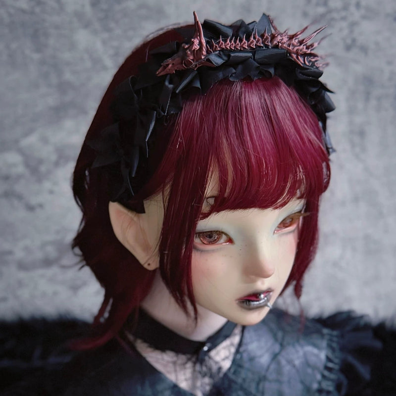 Red Dragon Skeleton Bow Headband by Strange Sugar - product view 3