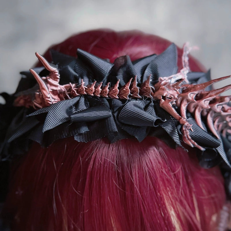 Red Dragon Skeleton Bow Headband by Strange Sugar - product view 5