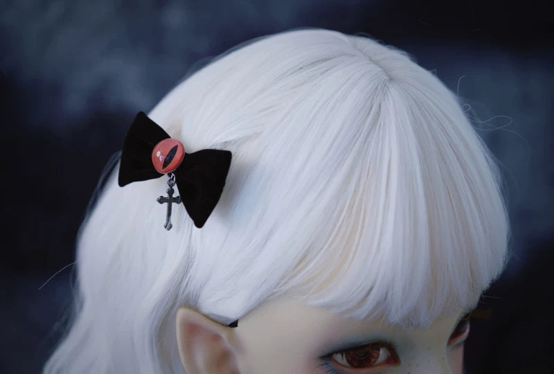 Red Eyeball Bow Hair Tie by Strange Sugar - product view 4