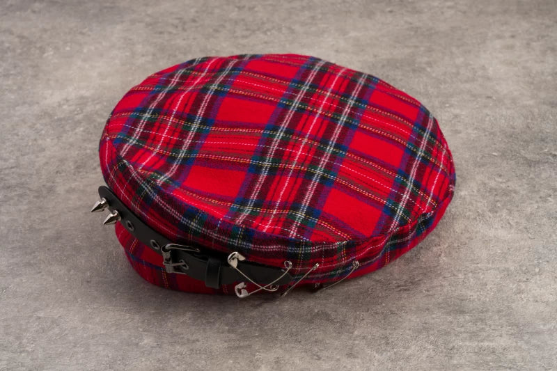Red Tartan Buckle Berets by Strange Sugar - product view 6