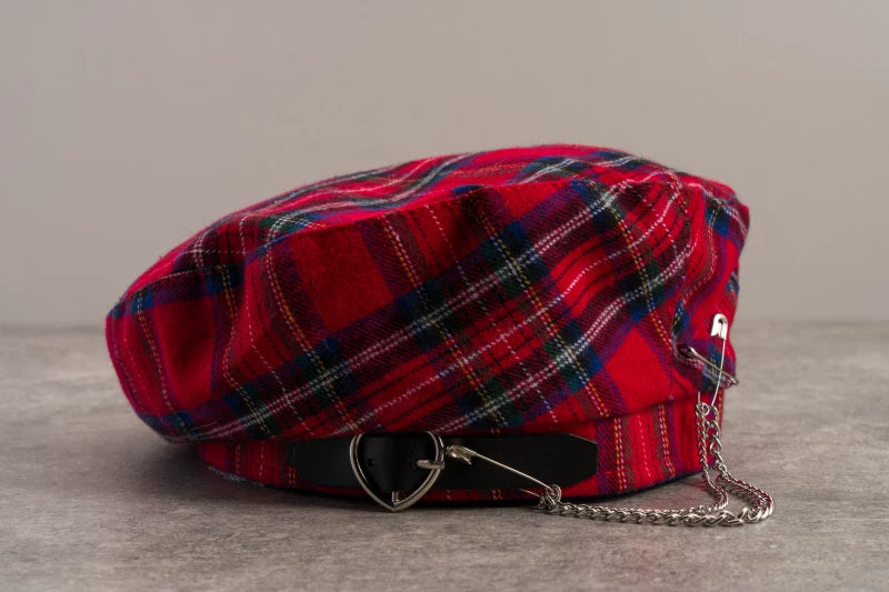 Red Tartan Buckle Berets by Strange Sugar - product view 7