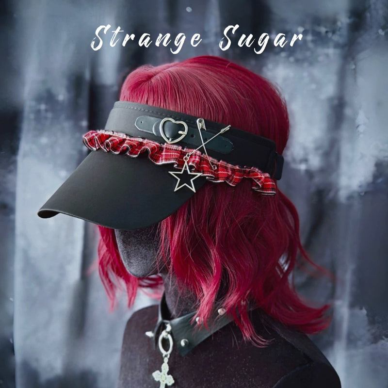 Red Tartan Star Buckle Hat Collection by Strange Sugar - product view 7