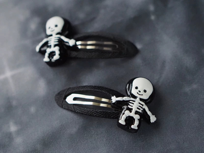 Resin Skeleton Snap Hair Clip Pair by Strange Sugar - product view 6