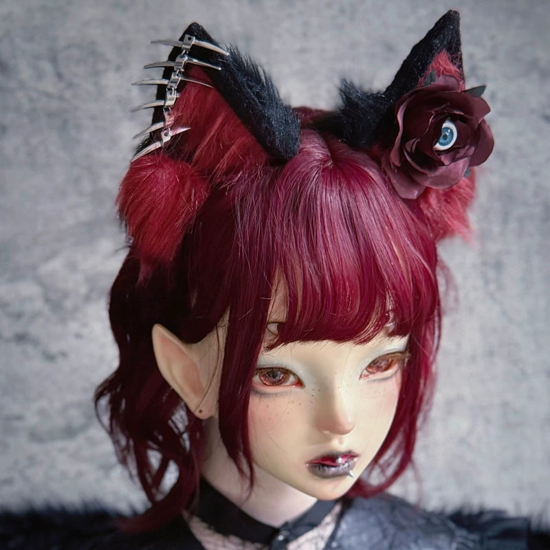 Rose Eyeball and Fishbone Animal Ear Headband by Strange Sugar - product view 3