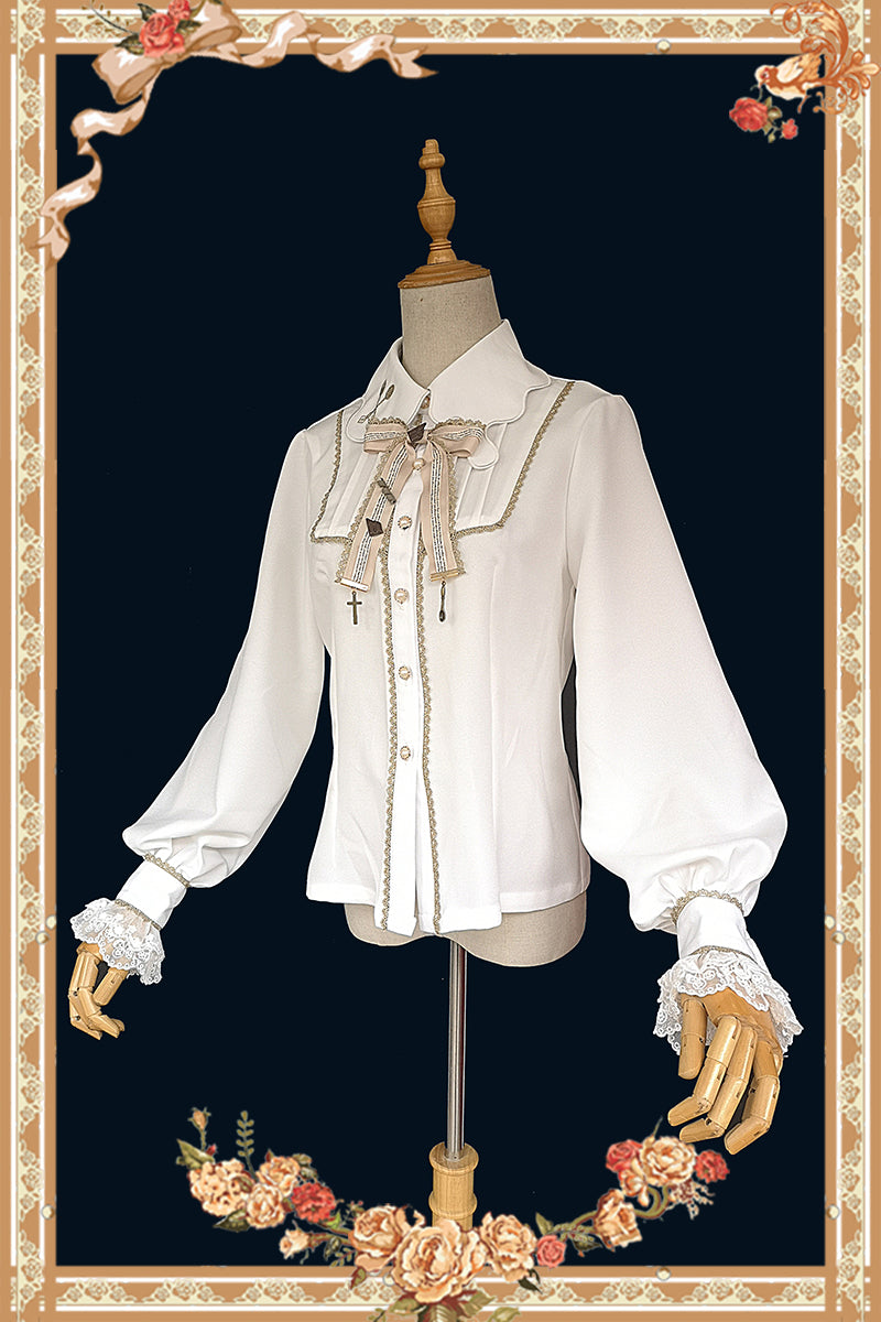 Infanta - Elegant Lolita Embroidery Lapel - Blouse JSK Dress